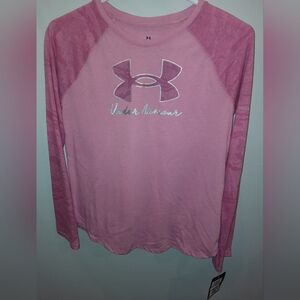 Girls Youth Large NWT Under Armour Camo Long Sleeve Bright Pastel Pink